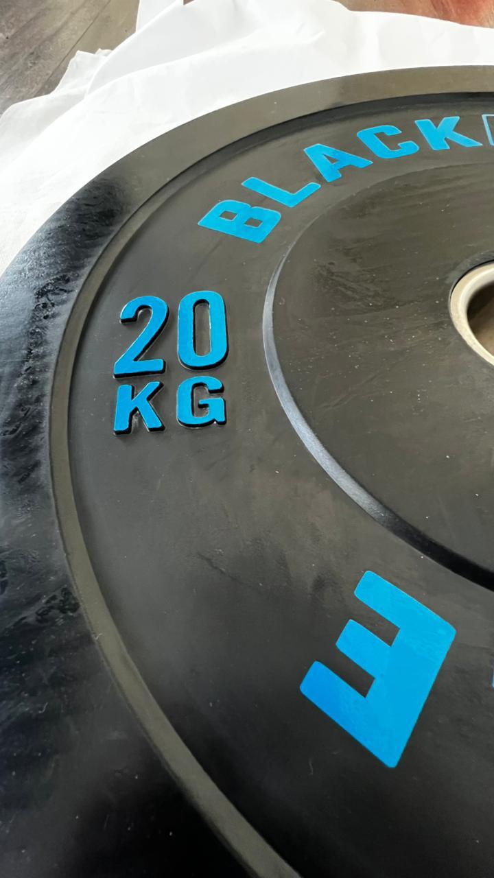 Par de Discos Olímpicos Bumper 20kg BLACK BULL MUSCLE (Caucho)