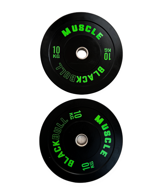 Par de Discos Olímpicos Bumper 10 kilos - Black Bull Muscle (Caucho)