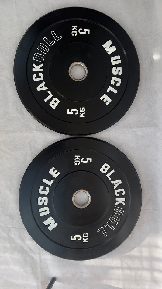 Par de Discos Olímpicos 5kg Black Bull Muscle (Caucho)