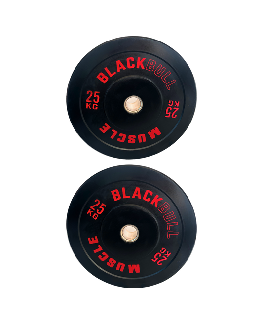 Par de Discos Olímpicos 25 kilos Black Bull Muscle (Caucho)