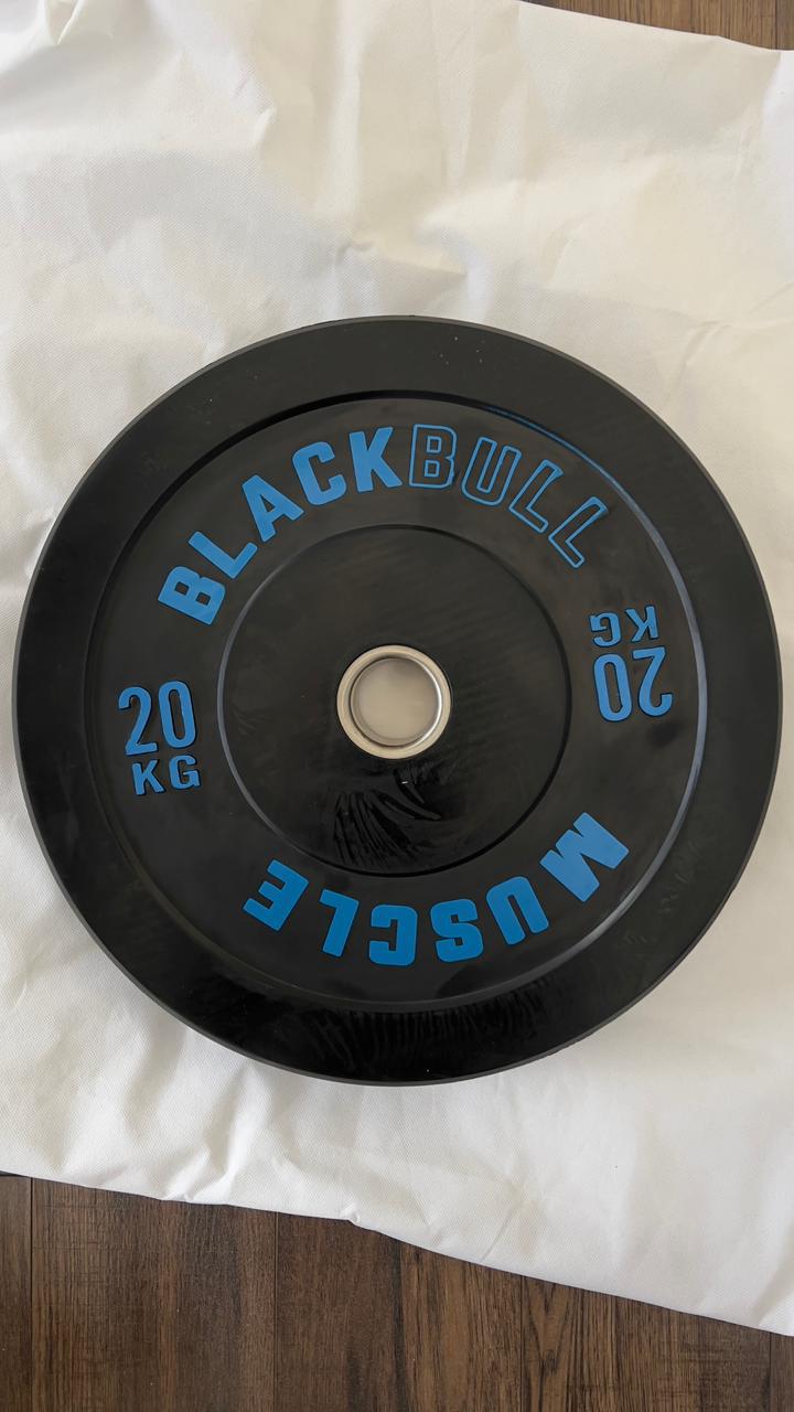 Par de Discos Olímpicos Bumper 20kg BLACK BULL MUSCLE (Caucho)