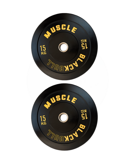 Par de Discos Olímpicos 15 kg Black Bull Muscle (Caucho)