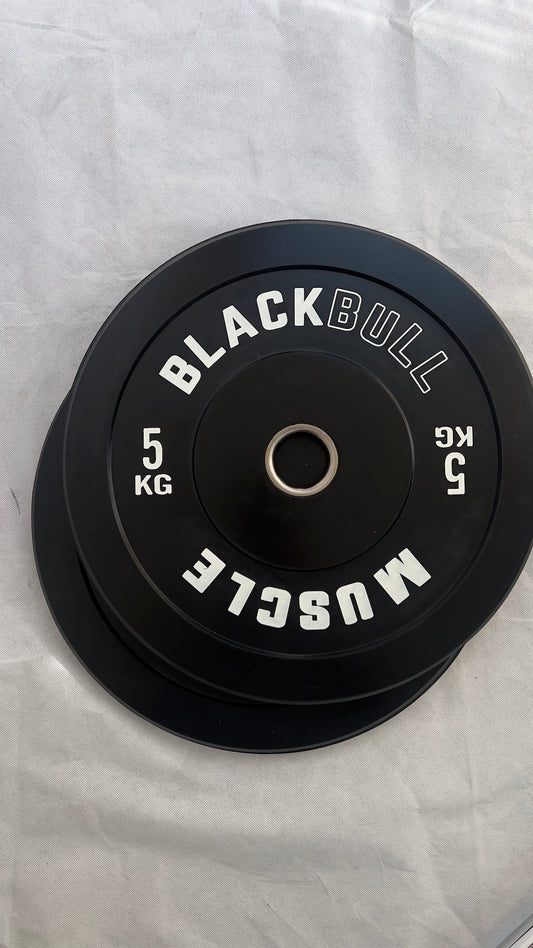 Par de Discos Olímpicos 5kg Black Bull Muscle (Caucho)