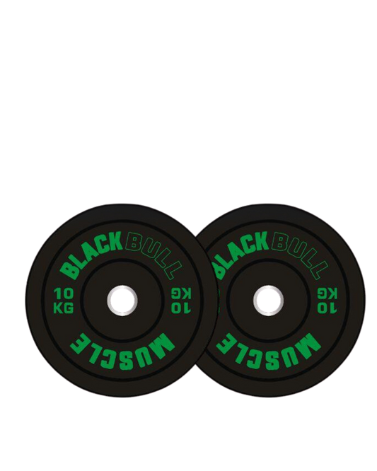 Par de Discos Olímpicos Bumper 10 kilos - Black Bull Muscle (Caucho)