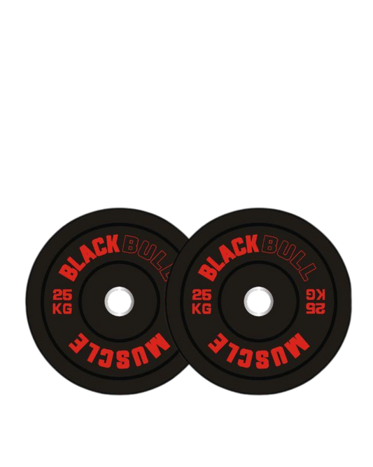 Par de Discos Olímpicos 25 kilos Black Bull Muscle (Caucho)