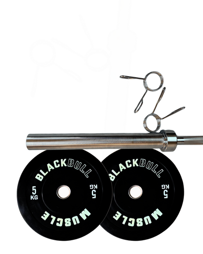 Pack Starter: Barra Olímpica 20kg+ Discos Black Bull Muscle