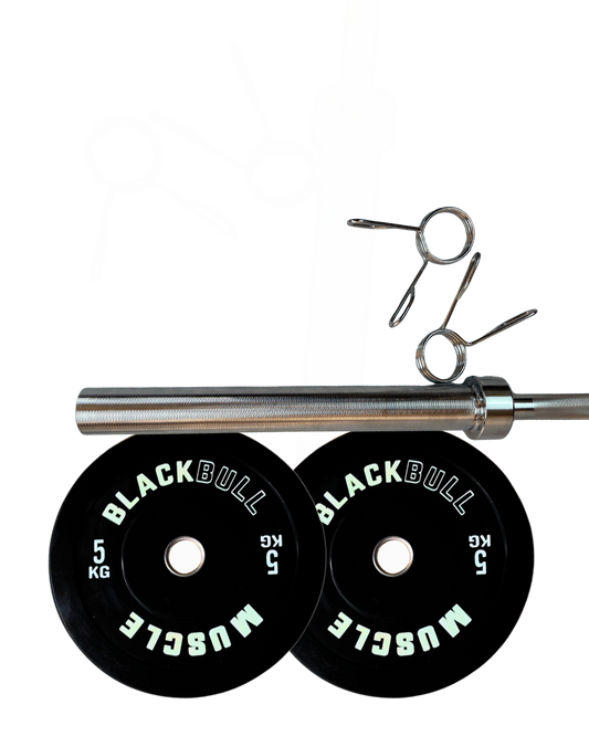 Pack Starter: Barra Olímpica 20kg+ Discos Black Bull Muscle