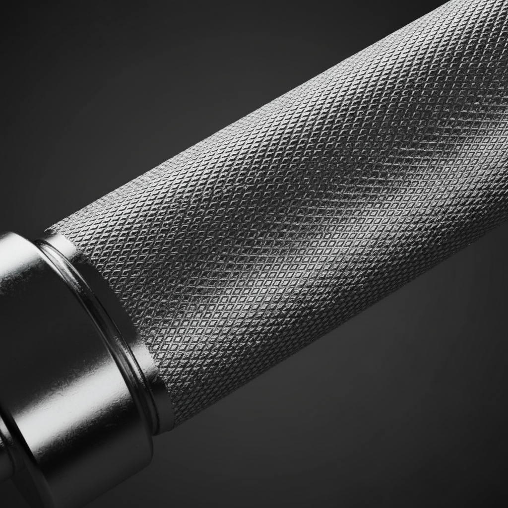 Barra Olímpica 20kg Black Bull Muscle - Detalle knurling